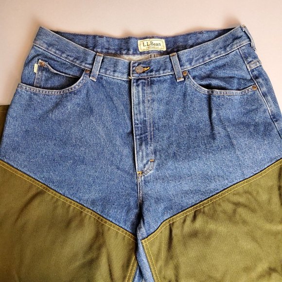 Vintage LL Bean Brush Guard Blue Denim Jeans Pant Hunting Outdoors 36X31 - Picture 4 of 8